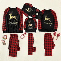 2021 family christmas pajamas matching fashion letter merry christmas deer adult kids baby jumpsuit family pajamas clothes set