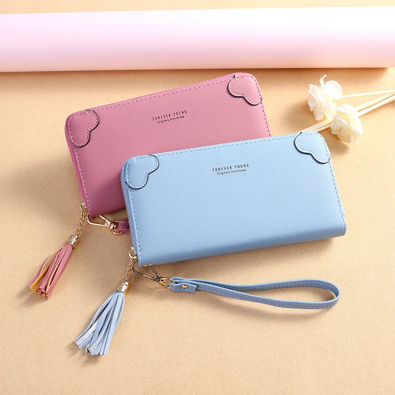 Женский Длинный клатч LIAM wristband мобильный телефон карман для карт кисточка