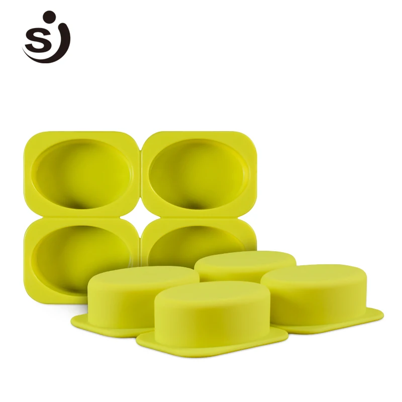 SJ 4 полости DIY Овальные Shsped силиконовые формы для мыла ручной работы создание