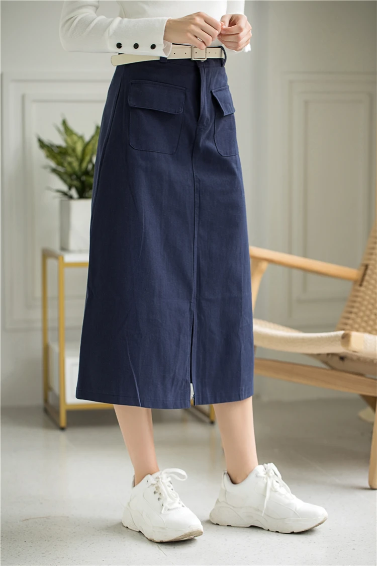 Colorfaith New 2019 Autumn Winter Women Skirt Midi A-Line With Belt Elegant Preppy Style Office Lady Fashionable Skirts SK1122 | Женская