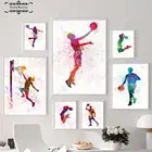 Плакат с жестами баскетбола и принты акварельные граффити эффект холст картина настенные картины для современного домашнего интерьера Декор