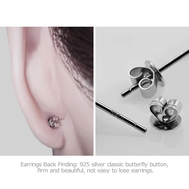 

ANZIW 7.5MM 1.5ct Moissanite Stud Earrings 925 Sterling Silver Real D color Round Simple Three Claw Earring for Women Jewelry