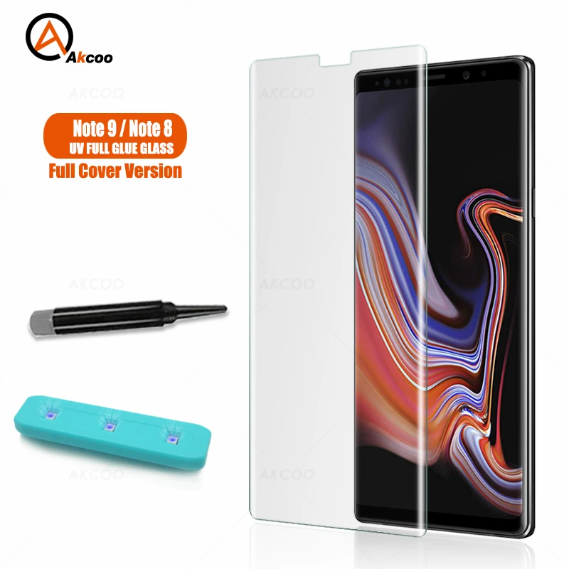 Akcoo Note 9 Защитная пленка для экрана с полным покрытием Samsung Galaxy 8 УФ полное клеевое