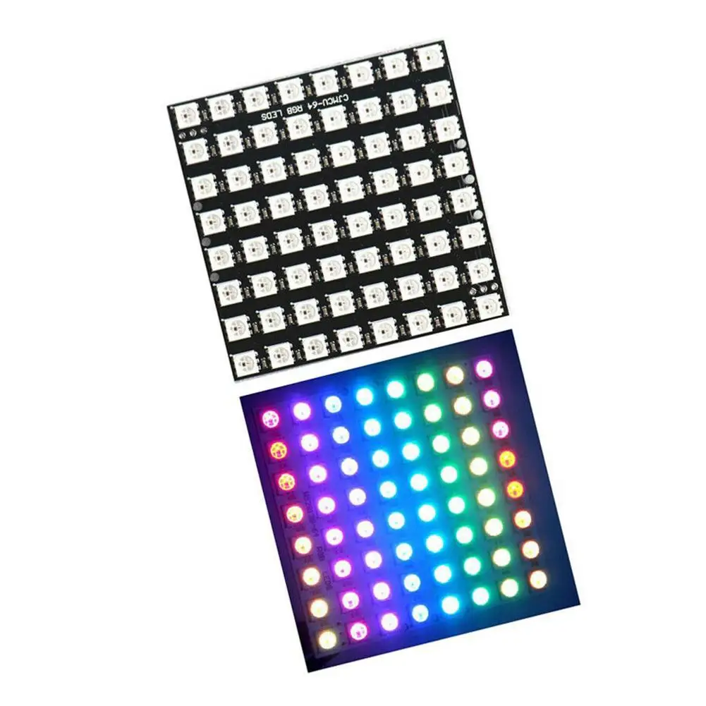 Новое поступление 1 шт. WS2812B 8x8 64-разрядный полноцветный 5050 RGB светодиодный