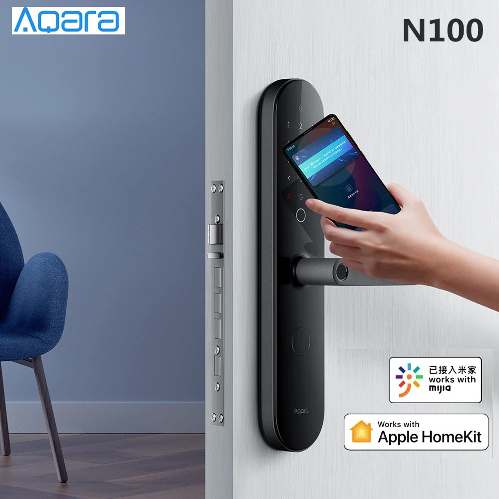 Aqara N100 умный дверной замок отпечаток пальца Bluetooth пароль NFC разблокировка