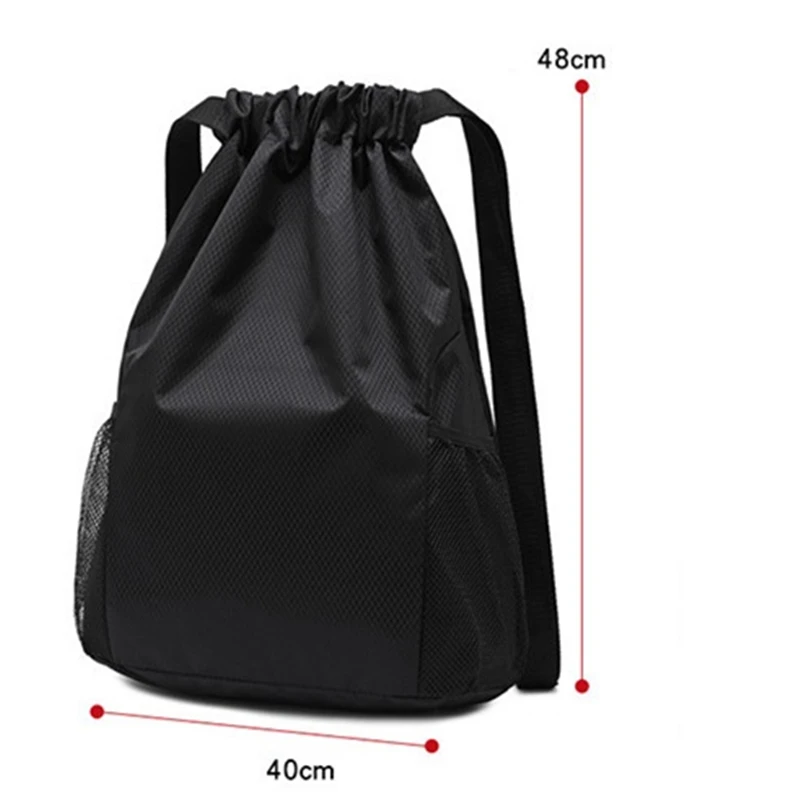 Portable Sport Gym Bags Drawstring Sack Polyester Waterproof Oxford Pack Outdoor Basketball Football Volleyball Storage Backpack