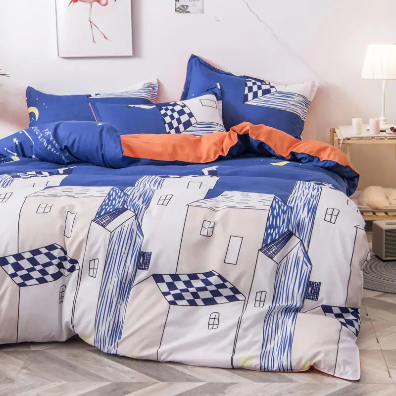 Комплект постельного белья королевского размера с мультяшным рисунком детская