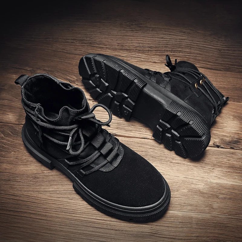 Новые мужские ботинки 2019 г. Теплые зимние на меху рабочая обувь мужская модные