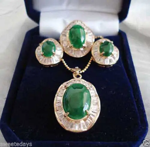 Бесплатная доставка&gt @&gt Красивый зеленый нефритовый кулон ожерелье серьги