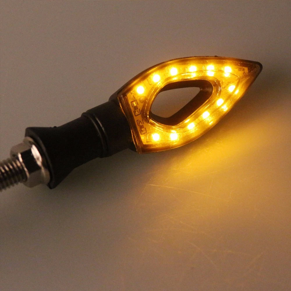 

2 Pieces Arrow Shape Amber Led Turn Signals Lights for Motorcycles Tail Indicator Command Lamp Moto Accessories