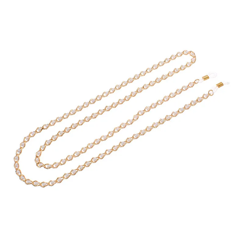 

Sunglasses Beaded Lanyard Strap Handmade Golden Reading Pearl Eyeglass Chain