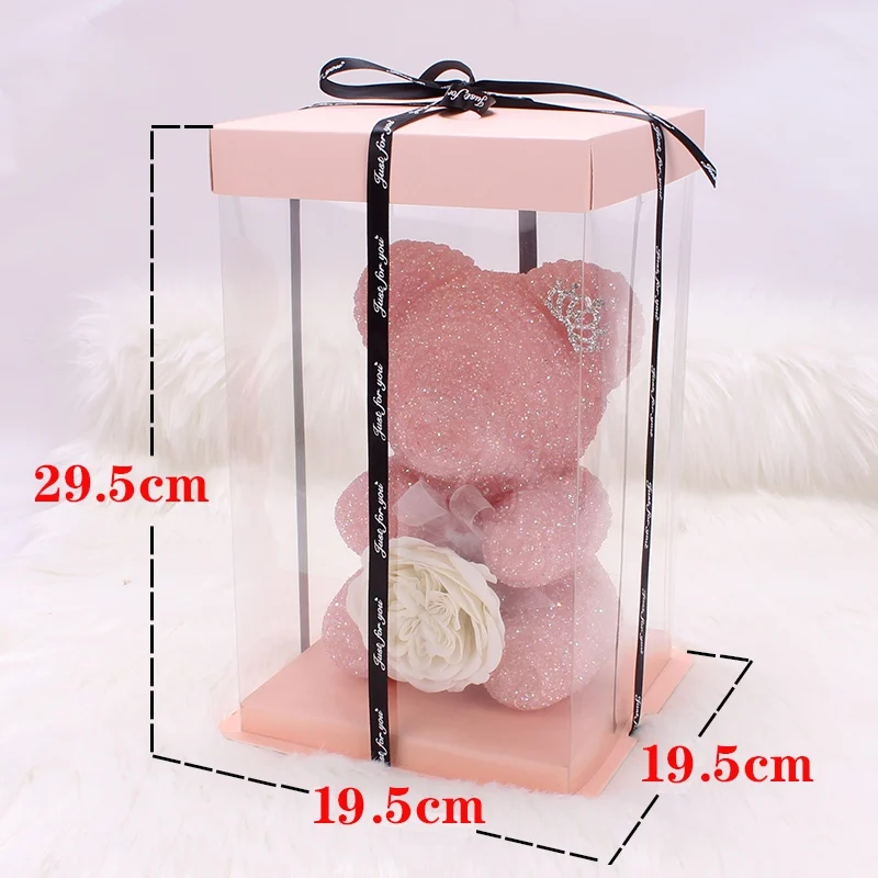 

Creative Crystal Diamond Rose Bear Wedding Valentine's Gift Rose Bear Emulated Flower Immortal Flower Bear Birthday Gift