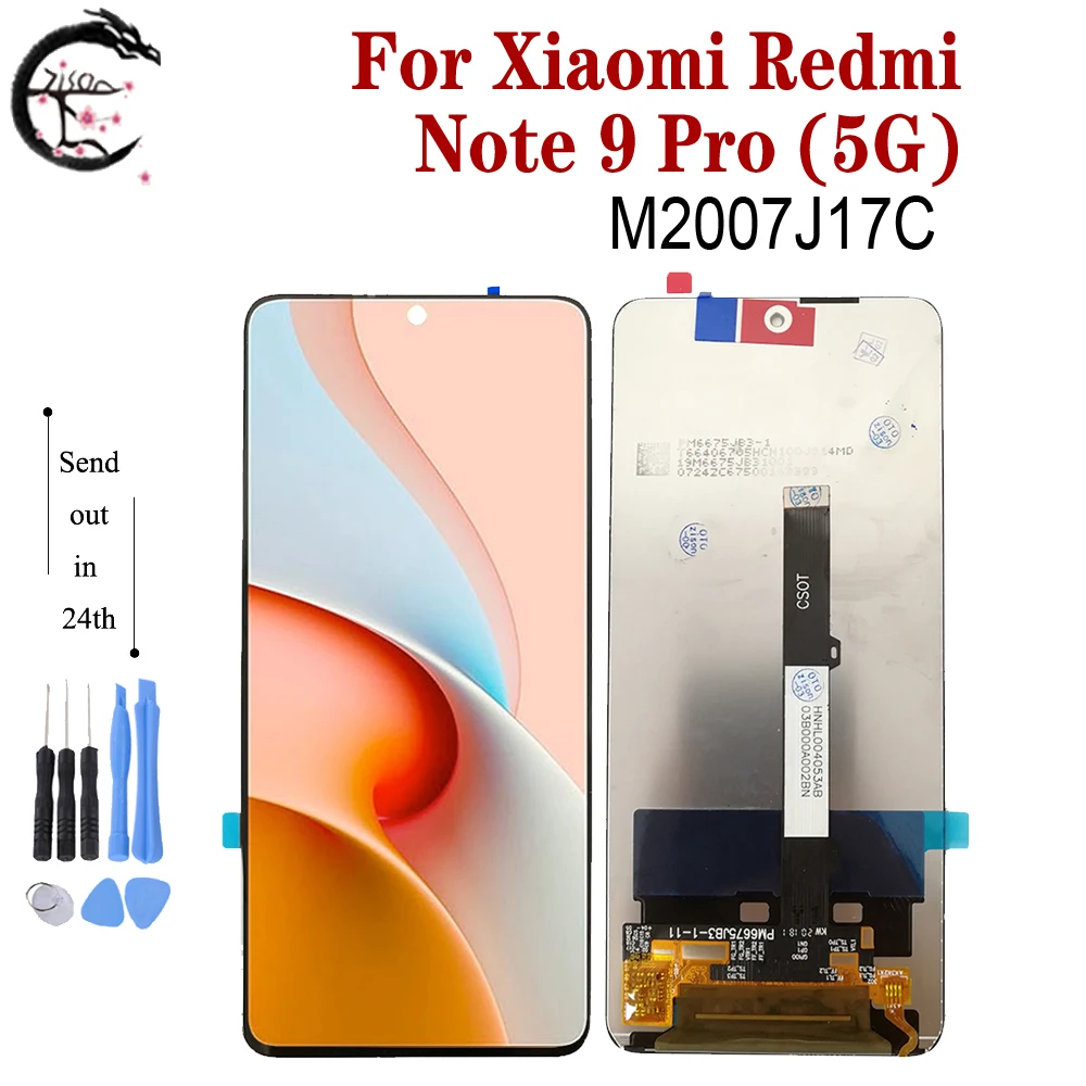 ЖК-дисплей для Xiaomi Redmi Note 9 Pro 5G M2007J17C ЖК-экран сенсорный дигитайзер в сборе замена