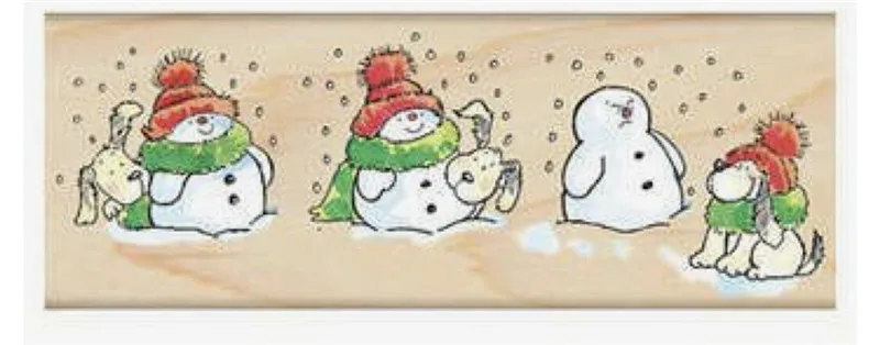 

10x6 прозрачные силиконовые штампы со снеговиком и щенком для скрапбукинга, создания фотоальбомов