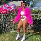 Ярко-розовые многоярусные топы, женская рубашка, женская блузка из тюля, модная блузка, женские топы, укороченная фуксия