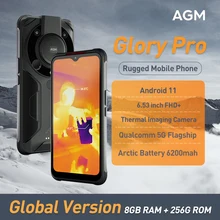 AGM teléfono inteligente Glory Pro 5G, móvil resistente, 8GB, 256GB, Android 11, buque insignia, cámara de imagen térmica de grado militar (1)