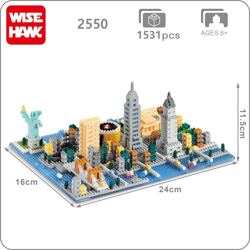 Weagle 2550 Нью-Йорк архитектура Статуя Свободы Эмпайр Стэйт Билдинг 3D модель DIY Алмаз
