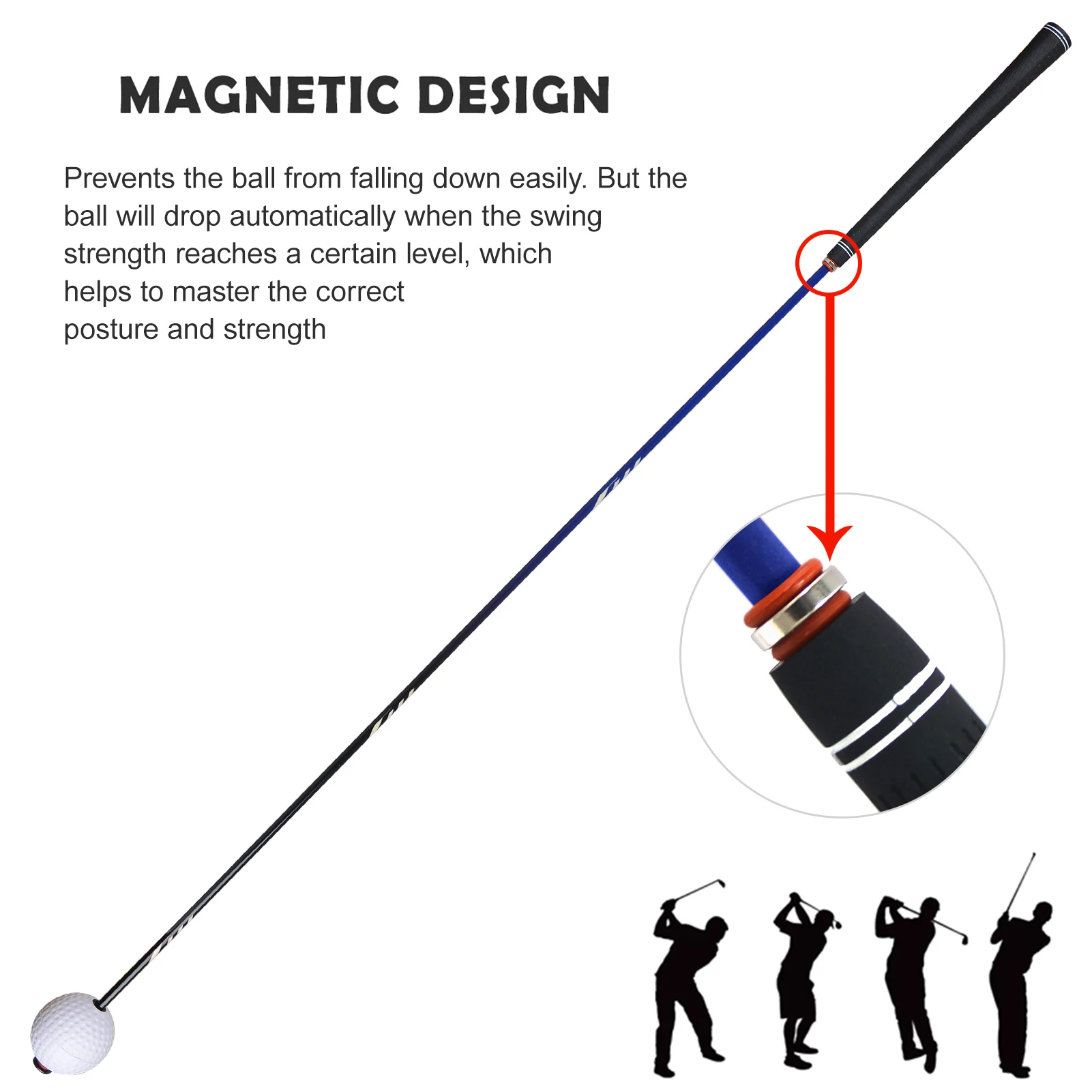 Golf Swing Trainer Women Men Alignment Stick Practice Training Aid Accessories Anti-slip Rubber Grip EVA ball | Спорт и развлечения