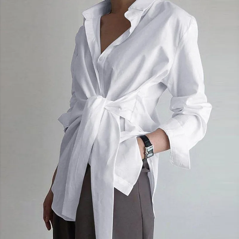 Fashion Simple Women Shirt Blouse Long Sleeve Ruched Solid Color Blouse For Office Ladies White Blue Black Autumn Shirt solid ruched detail blouse