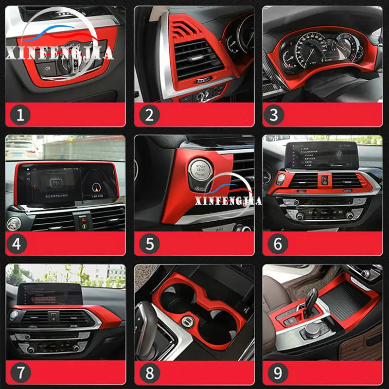 Красная Модифицированная декоративная внутренняя панель двери для BMW X3 X4 G02 G01 18 20