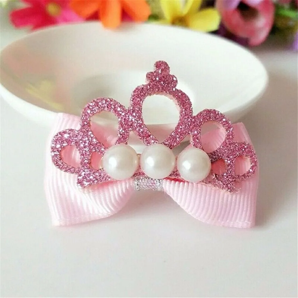1 шт. новинка заколка для волос с бантом маленьких девочек в форме короны