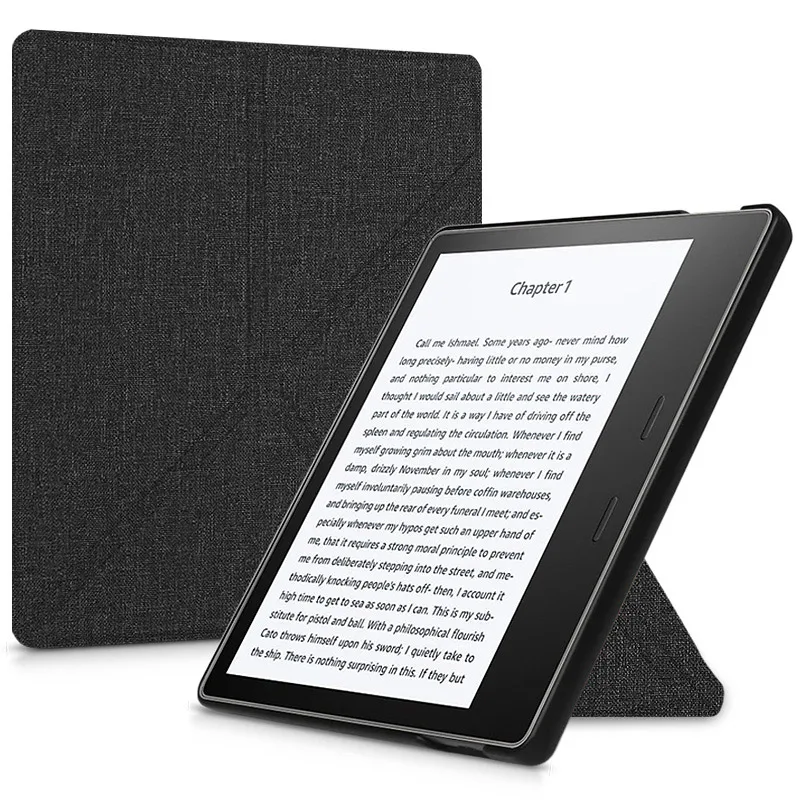 Чехол для Amazon " Kindle Oasis 2 eReader(9th Generation, только Release)-стоячий оригами Тонкий чехол с функцией автоматического пробуждения/сна - Цвет: Cloth-Black