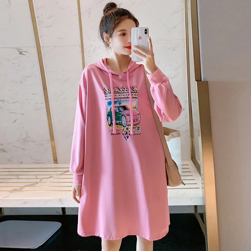 Весеннее платье 2021new женскую одежду больших Размеры свободные середины Длина