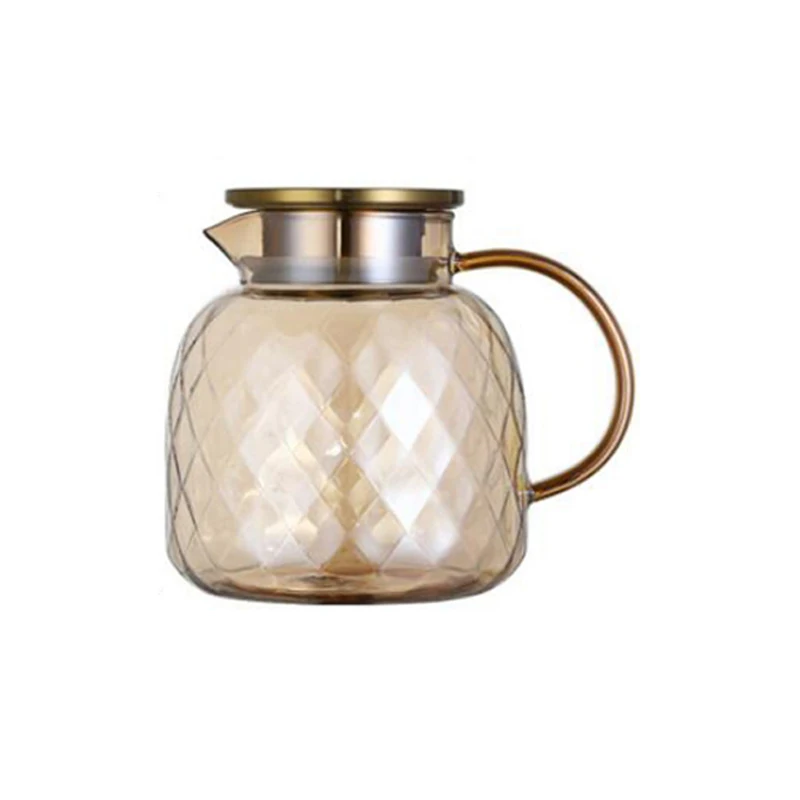 Стеклянный чайник с алмазной текстурой набор из кувшина для горячей и холодной