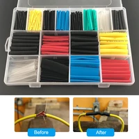 580pcs heat shrink electric insulation tube kit flame retardant wrap cable sleeve with storage box termoretractil para cables
