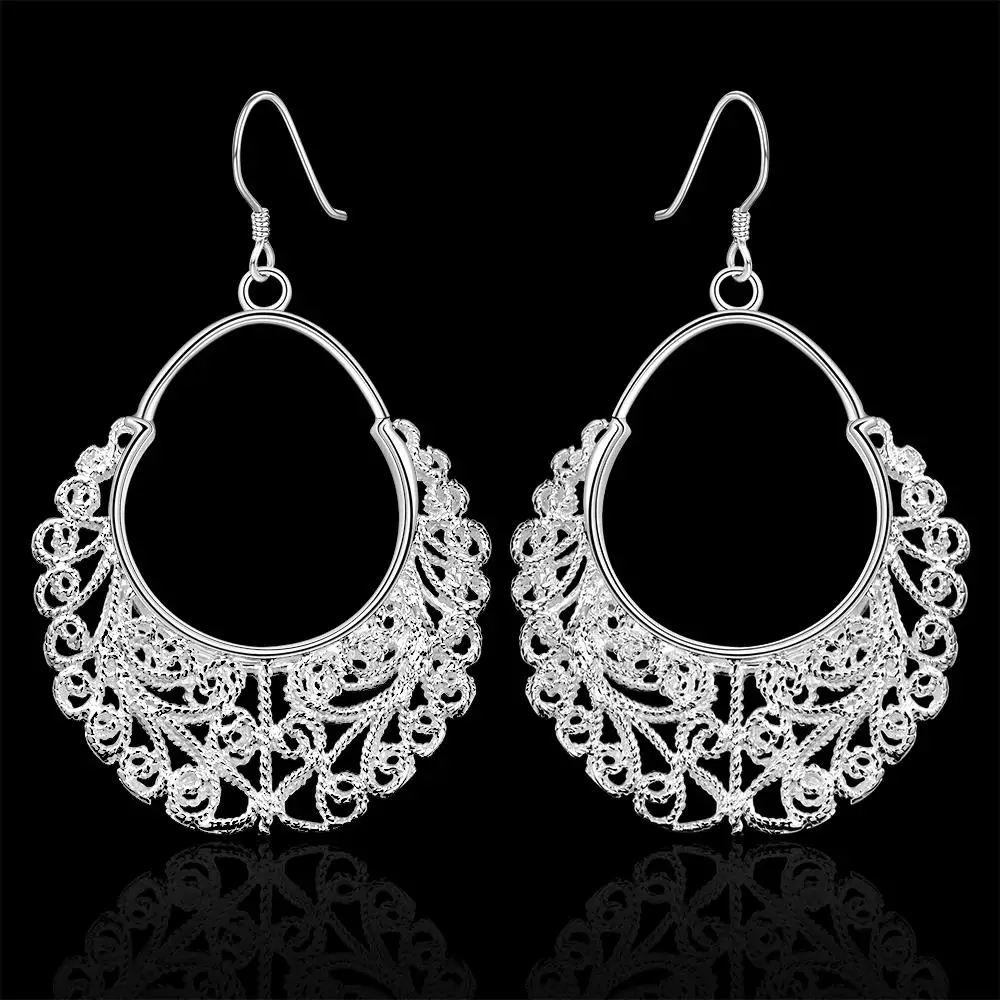 

wholesale charm 925 Sterling Silver Plated color earrings for women luxury designer Jewelry wedding Christmas Gifts long luxury