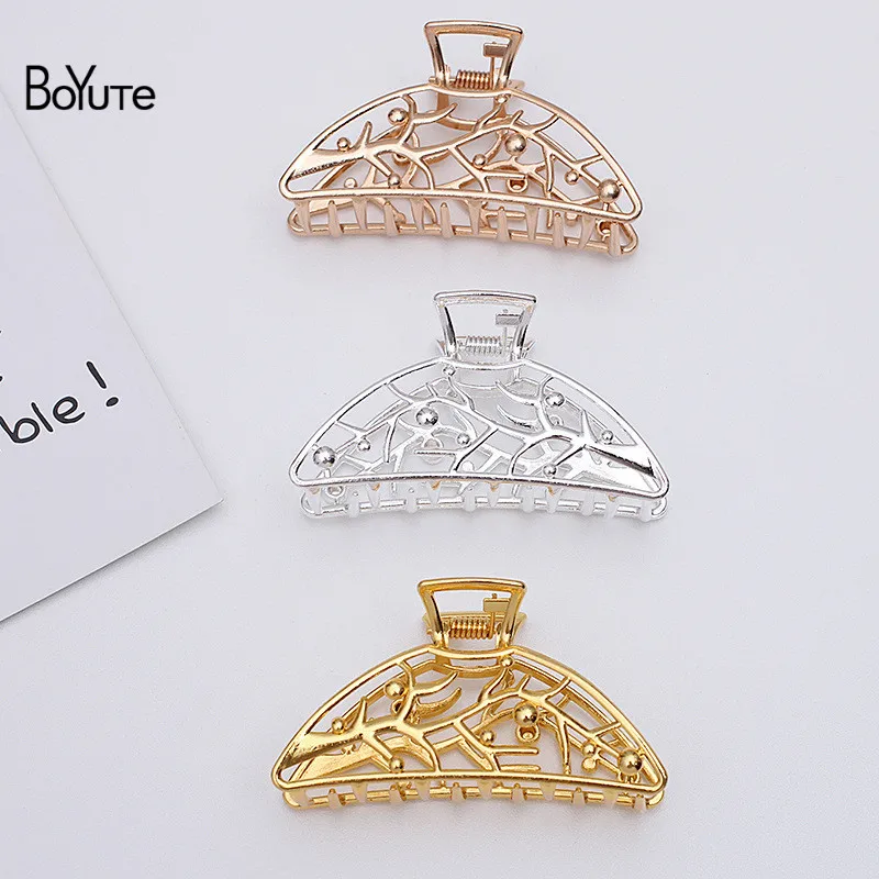 

Металлические полые заколки для волос BoYuTe (5 шт./лот) 8,5*4,5 см, заколка для волос с большим когтем, зажимы с акулами, «сделай сам», аксессуары для волос
