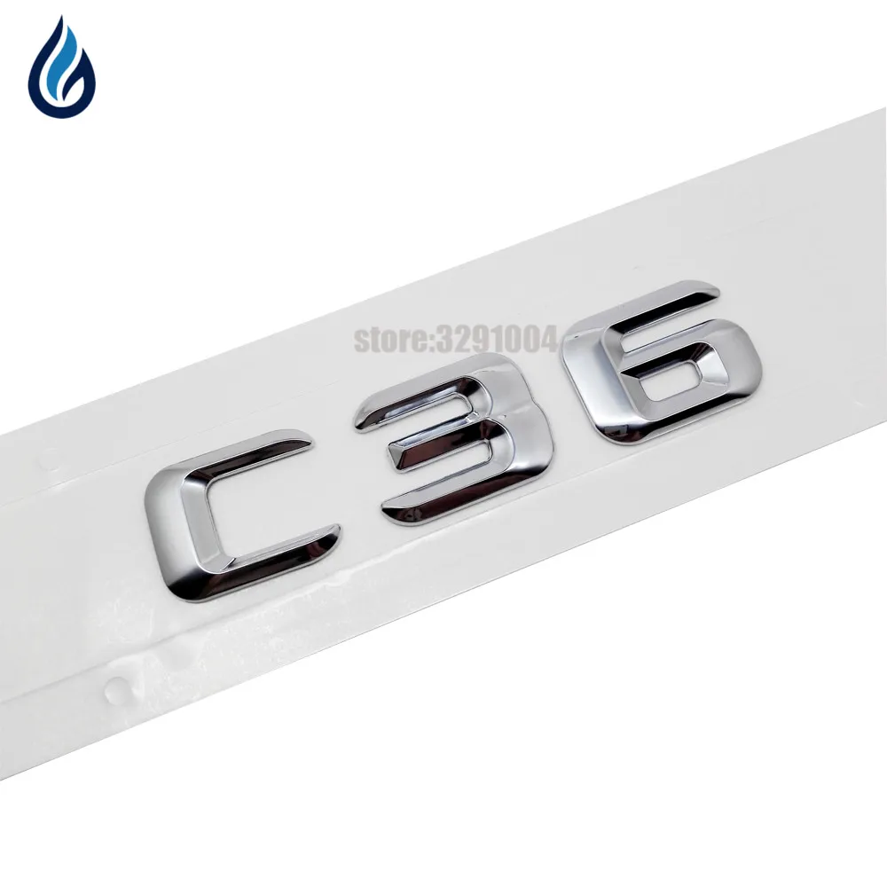 

Car Rear Trunk Emblem Lettering Badge Sticker C 36 for Mercedes Benz C Class C36 AMG w204 w203 w211 w210 w212 w205 w124 w163