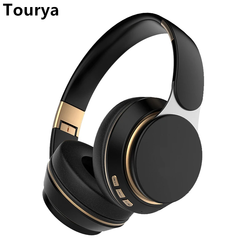 

Tourya T7 Wireless Headphones Bluetooth 5.0 Headset Foldable Stereo Adjustable Earphones with Mic for Phone Pc TV Xiaomi Huawei