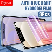 1 3pcs anti blue light hydrogel film for iphone 12 11 13 pro max mini screen protector iphone x xs xr 11 pro max film no glass