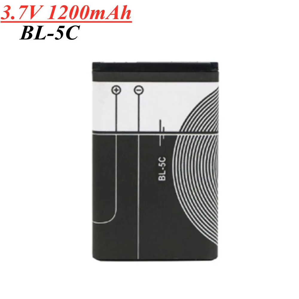 

3.7V 1200mAh Battery BL-5C BL5C BL 5C Rechargeable Batteries For Nokia 2112 2118 2255 2270 2280 2300 2600 2610 3125 3230
