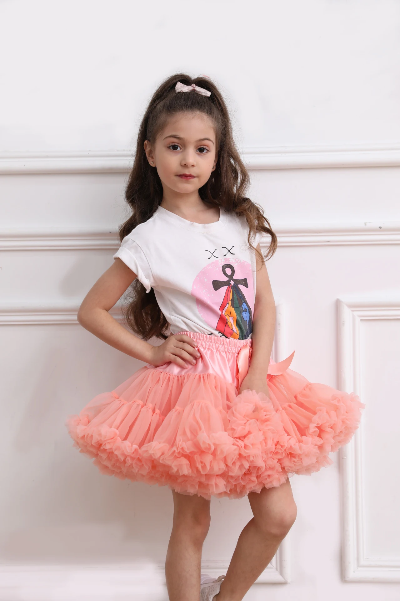 Solid Color Parent-Child Costume Ballet Kids Pettiskirt Girl Fluffy Lace Girl Skirts Princess Tulle Party Dance Baby Tutu Skirt