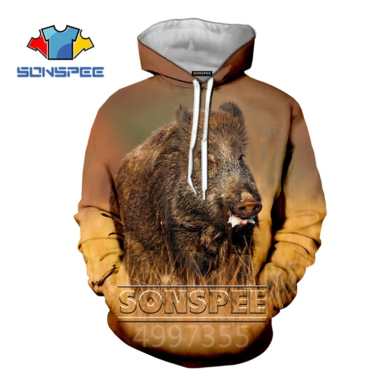 SONSPEE New Wild Boar Animal PIG 3D Print Sweatshirt Children Hoodies BOYS GIRLS teens Streetwear Hoodies Pullover kid top C130 - Цвет: 5