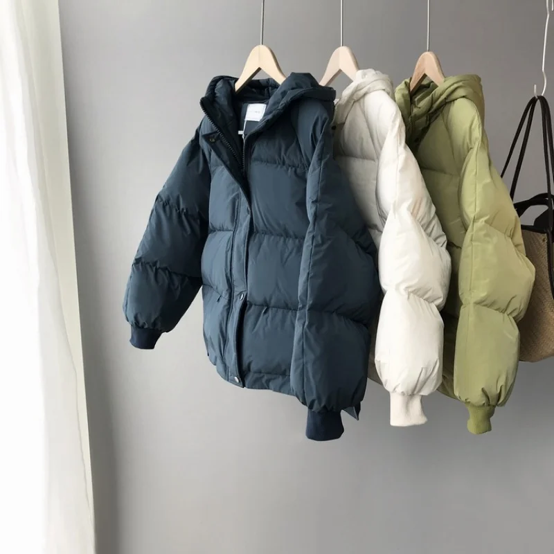 Women Winter Coat 2020 New Arrival Korean Style Hooded Warm Padded Puffer Woman Jacket Casual Beige Autumn Parkas Green Clothing
