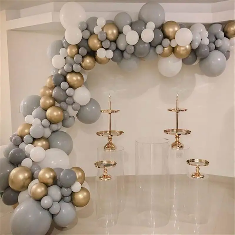

20/30pcs 5inch 10inch Pastel Grey Balloons Matte Gray Macaron Balloon Bouquet Wedding Decorations Birthday Party Supplies
