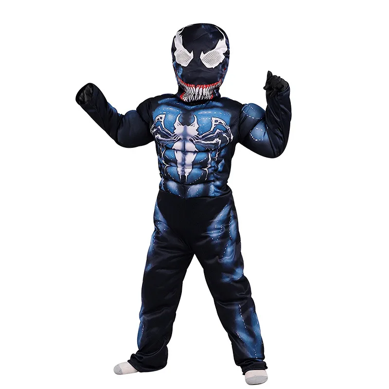 Детский и взрослый Веном Человек-паук супергерой фильм косплей Eddie Brock комбинезон