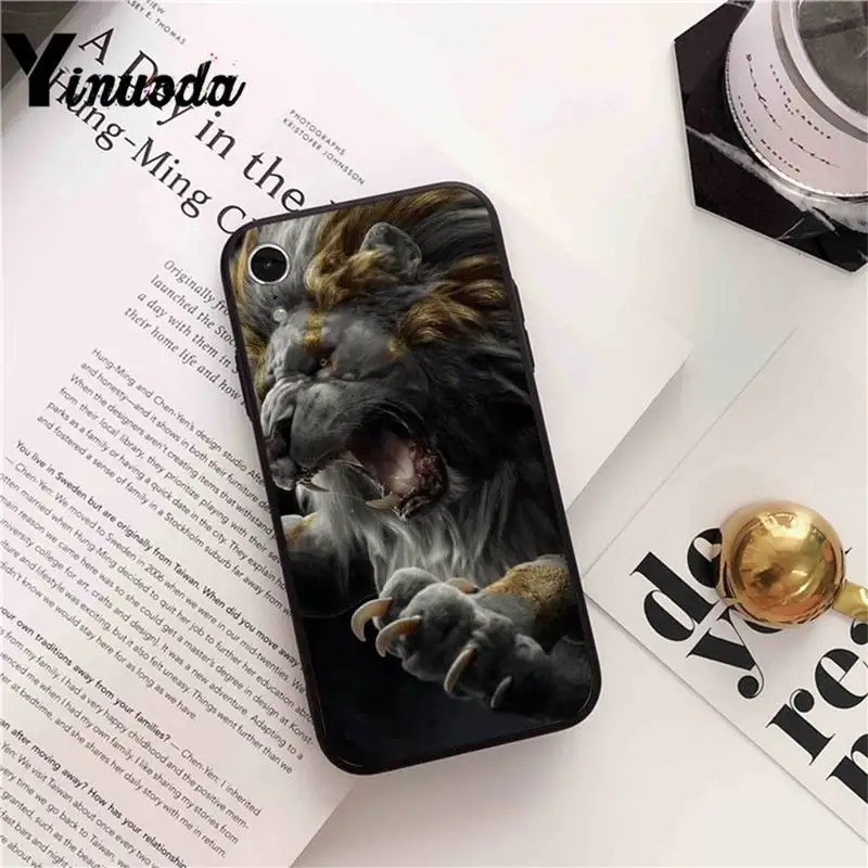 

Yinuoda Animal Deer Lion Bear Wolf Painting Owl Phone Case For iPhone X 8 7 6 6S Plus XS MAX 5 5S SE XR 11 12 Pro max coque