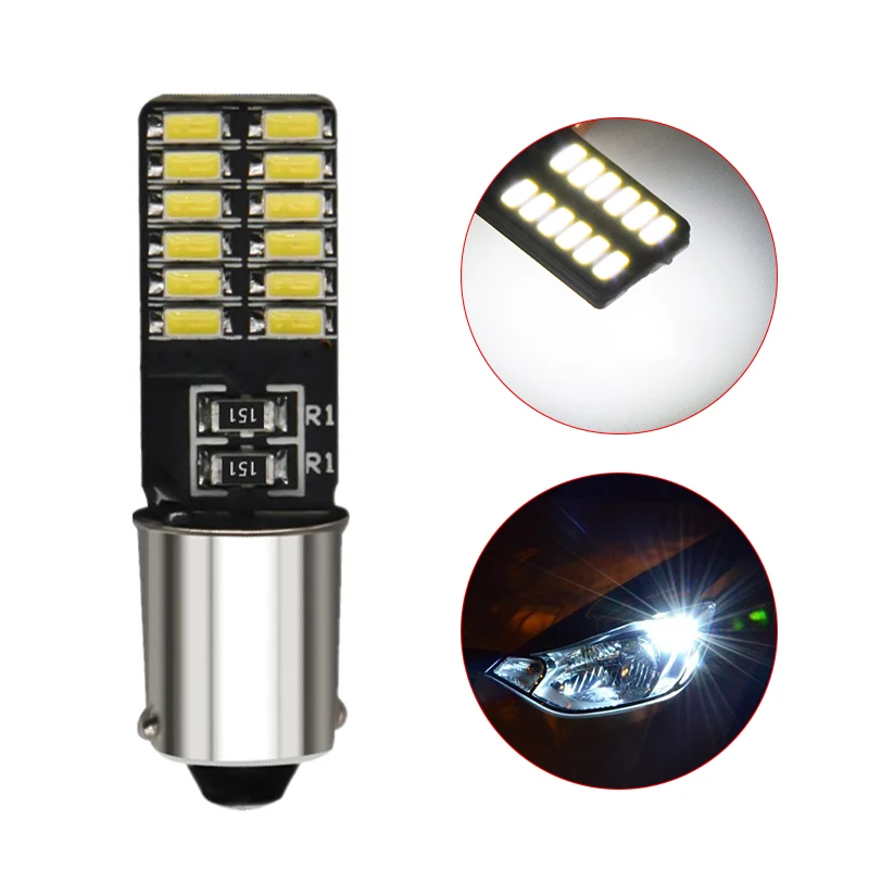 1 шт. T4W BA9S Canbus светильник неполярный 24SMD 4014 светодиодная безотказсветодиодный