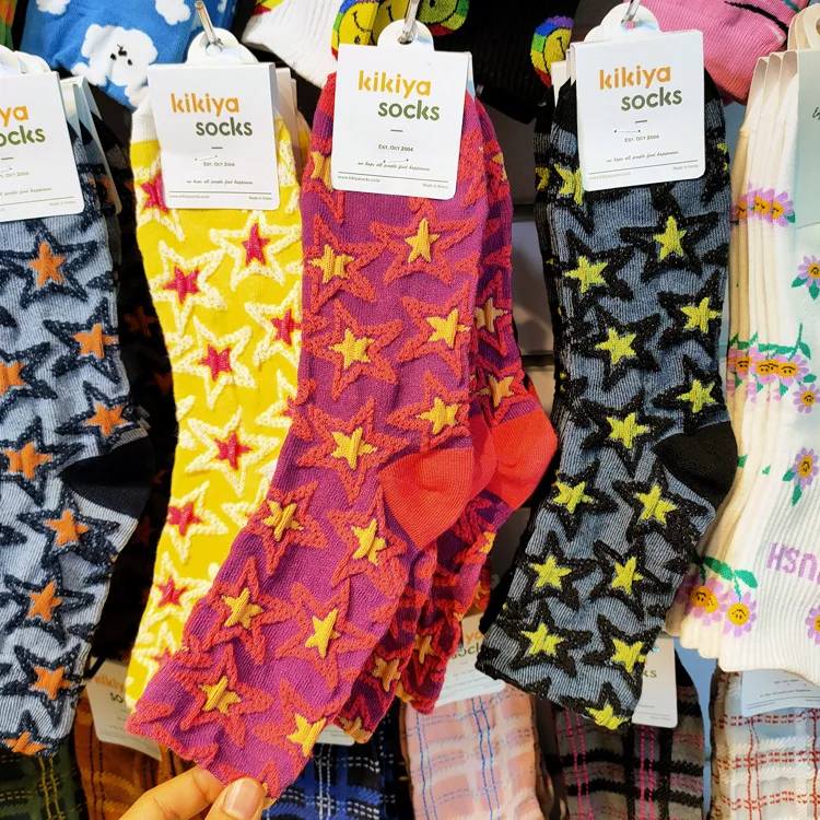 

Funny Socks Mix 5 Pair Harajuku New Candy Star Tube Cotton Crew Creative Happy Socks Women Cute Hipster Socks christmas socks