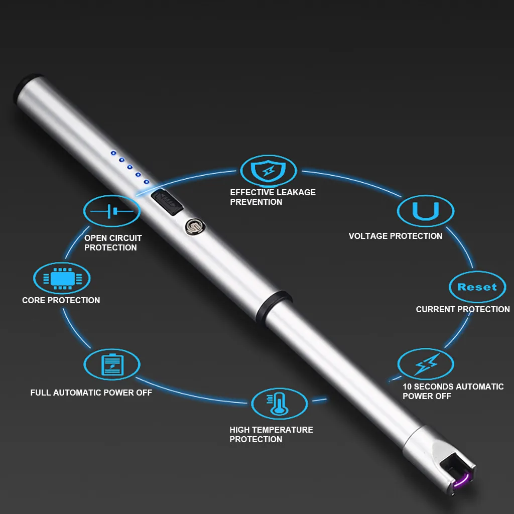 USB-зарядка зажигалка для пешего туризма кухни барбекю регулируемая Зажигалка