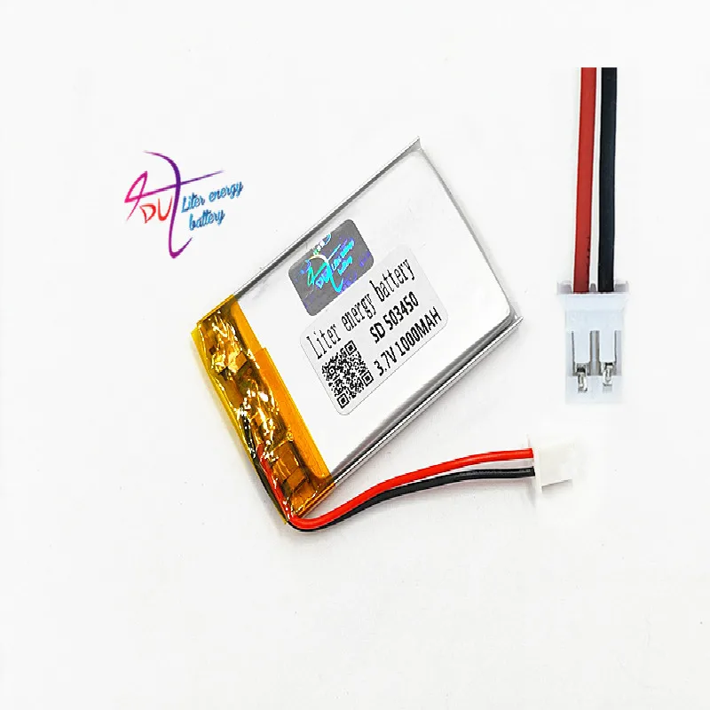 Литий полимерный перезаряжаемый аккумулятор JST PH2.0 2 контакта 10 шт. 3 7 в 1000 мАч 503450