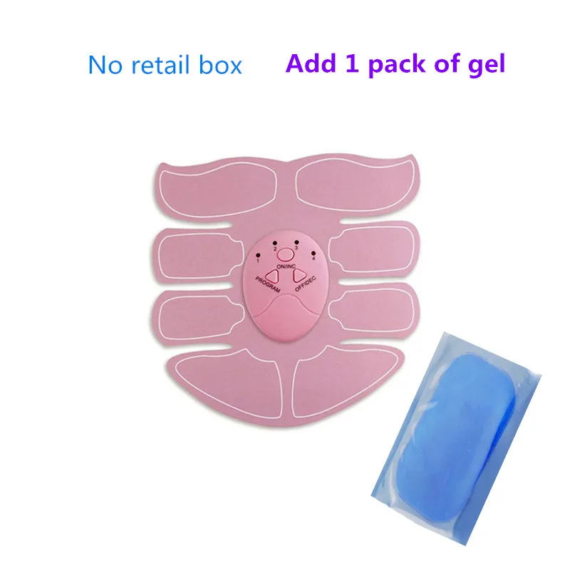 8-ABS-Pink-1-Gel EMS тренажер для стимуляции мышц беспроводной электрический умный фитнес-тренажер для похудения наклейки без розничной упаковки - Цвет: 8-ABS-Pink-1-Gel