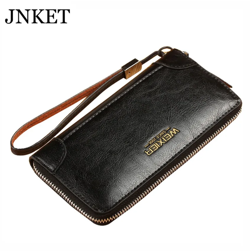 

JNKET Fashion Men's PU Leather Clutch Wallet Multi-Card Wallet Large Capacity Handbag Zipper Long Wallet Detachable Wristlet