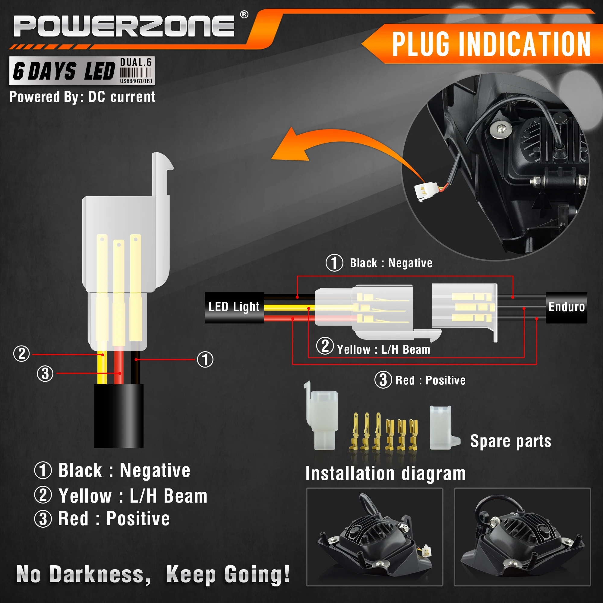 Налобный фонарь PowerZone для мотоцикла светодиодный KTM EXC SXF MX |