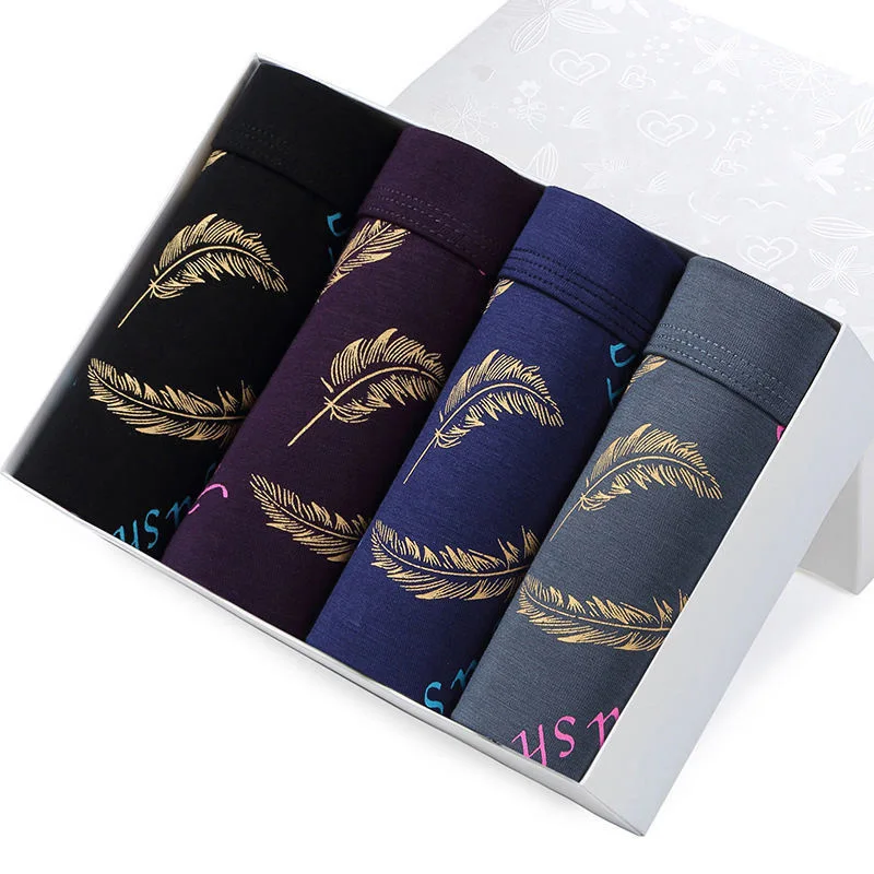 4Pcs / Mens Underwear Shorts Boxer Shorts Mens Sexy Underwear High Quality Mens Uunderwear Pure  Breathable Boxer Shorts Big siz