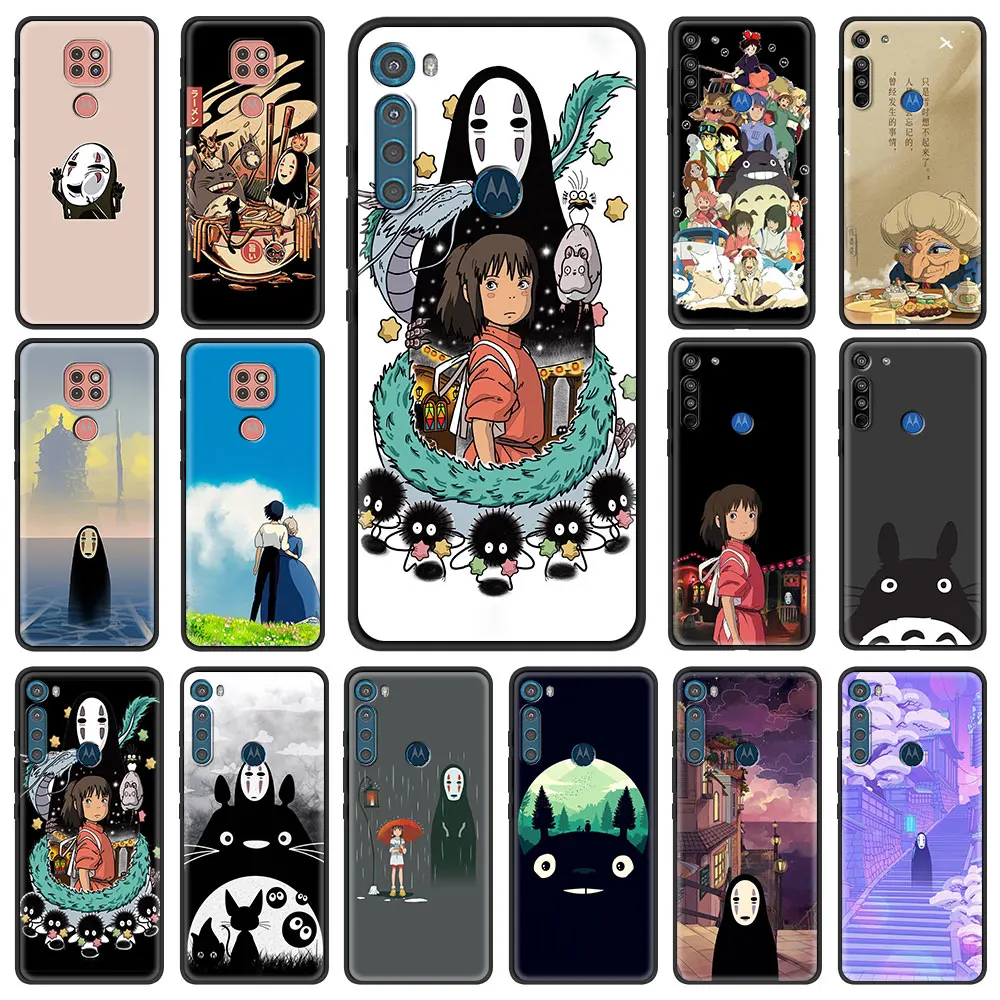 

Japan Spirited Away Phone Case for Motorola G9 Play One Fusion Hyper G8 Power Lite Edge Plus E6s G Stylus G10 G30 Soft Cover